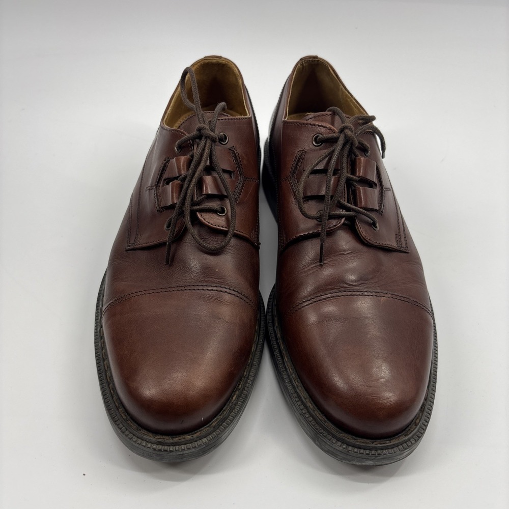 Men's Bacco Bucci Lace Up Oxfords Shoes Brown Leather - Size 8 - Italy - Picture 3 of 10